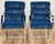 Mid 20th Century Vintage Newly Upholstered Blue Velvet Chrome Sling Chairs, a Pair For Sale - Image 5 of 18