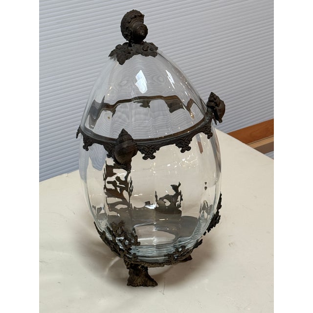 Castilian Imports Crystal + Brass Egg For Sale - Image 11 of 12