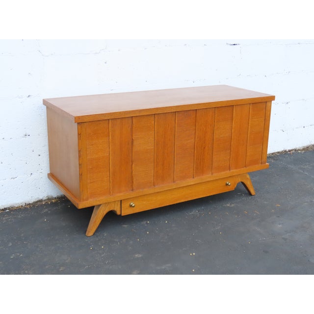 Mid 20th Century Lane Mid Century Modern Cedar Chest Blanket Trunk Bench With a Drawer 6587 For Sale - Image 5 of 16