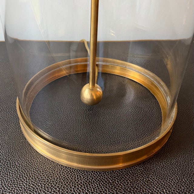 2010s Ralph Lauren Modern Glass and Natural Brass Table Lamps, a Pair For Sale - Image 5 of 7