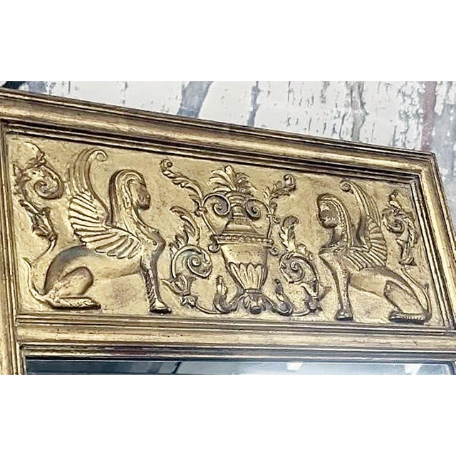 1920s Neoclassical Style Gilt Wall Trumeau Mirror For Sale - Image 4 of 6