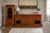 Wood Vintage Custom-Built Oak Entertainment Console & Display Cabinet For Sale - Image 7 of 7