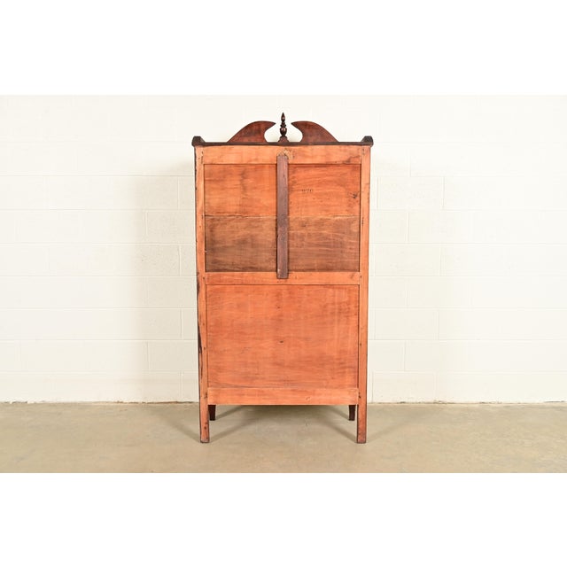 Baker Furniture Style Federal Carved Mahogany Bookcase Cabinet, Circa 1940s For Sale - Image 14 of 15