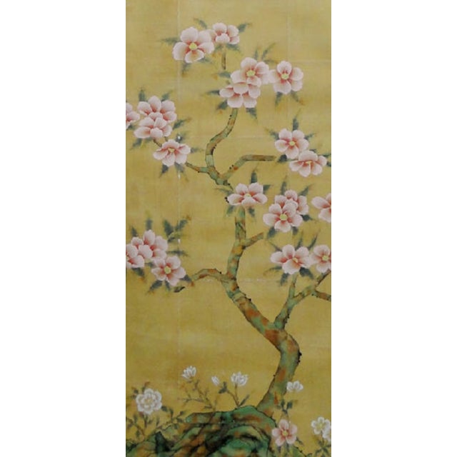 Yellow 36" * H96"/Panel * 4ps,Brown-Yellow Magnolia Wallpaper, Magnolia‌ Wallpaper Mural, 4 Panels For Sale - Image 8 of 8