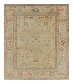 Rug & Kilim’s Sultanabad Style Rug in Cream With Floral Patterns