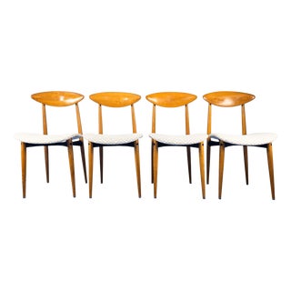 Mid-Century Italian Dining Chairs in Beech, Italy, 1960s, Set of 4 For Sale