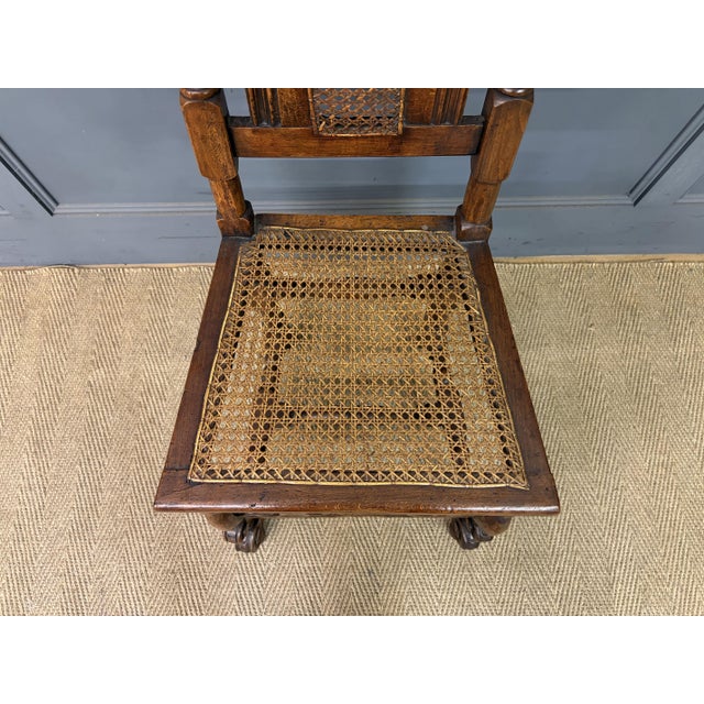 Brown Carolean High Back Chair, 1680s For Sale - Image 8 of 12