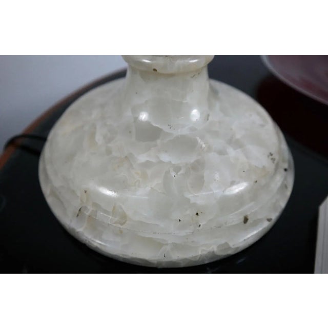 1970s Agate Stone Table Lamp with Satin Lampshade, 1970s For Sale - Image 5 of 9