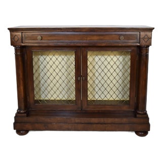 1990s English Regency Bookcase Cabinet by John-Richard, Mahogany For Sale