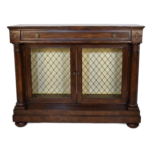 1990s English Regency Bookcase Cabinet by John-Richard, Mahogany For Sale