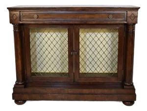 1990s English Regency Bookcase Cabinet by John-Richard, Mahogany