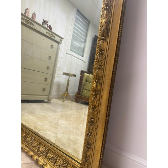 Late 18th Century French Louis XVI 18th Century Carved Gilt Mirror For Sale - Image 5 of 12