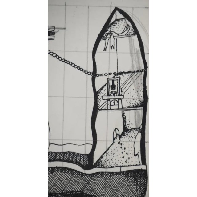 Jean-Claude Silbermann, Sneaky Signs, The Watchdog, Original Signed Drawing For Sale - Image 4 of 6