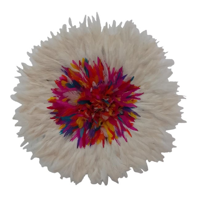 Juju Hat Multicolor Outline White of 24" - 60 Cm For Sale