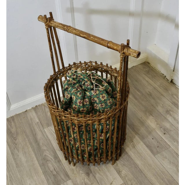Vintage Bamboo Craft Basket, 1960s For Sale - Image 4 of 9