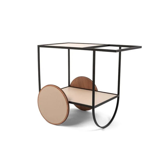 Wood Magenta Serving Cart For Sale - Image 7 of 7