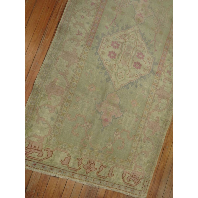 Feminine Antique Turkish Oushak Rug, 3'4'' X 6' For Sale In New York - Image 6 of 10