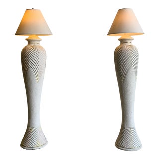 1980s Ceramic Textured Floor Lamp- Single For Sale
