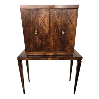 Vintage Italian Walnut Bar Cabinet, 1950s For Sale