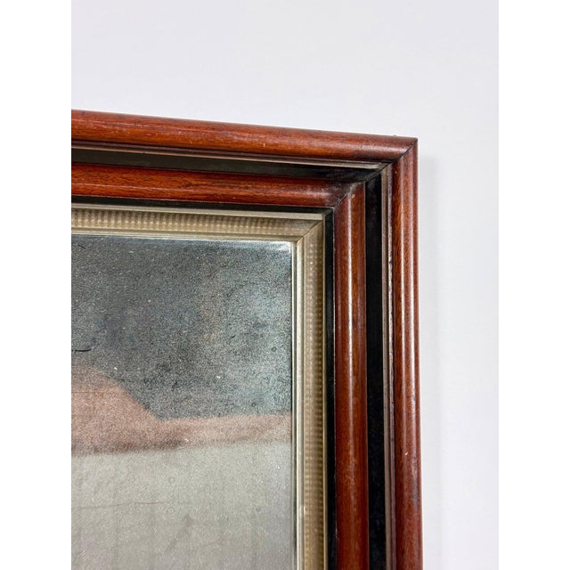 Antique 19th Century Victorian Eastlake Walnut Deep Well Mirror With Gilded Liner For Sale In Portland, ME - Image 6 of 11