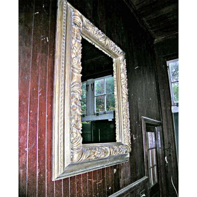 Mid 19th Century Large Deeply Carved Gilt Italian Wood Mirror For Sale - Image 5 of 9