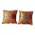 Pair of Down Fill Decorative Designer Pillows With Colorful Abstract Horse Head Pattern For Sale