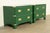 Drexel Heritage Drexel Heritage Mid-Century Hollywood Regency Campaign Green Lacquered Nightstands | Pair For Sale - Image 4 of 13