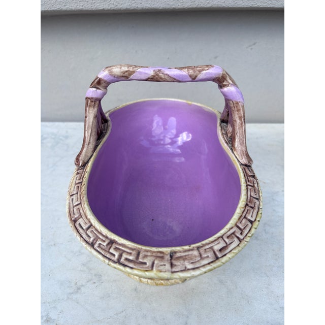 19th Century English Majolica Basket For Sale In Austin - Image 6 of 7