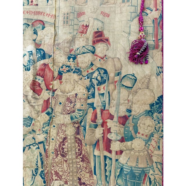 Gothic Large Antique Gothic Adaptation the War of Troy Tapestry French Europe Tapestry For Sale - Image 3 of 18