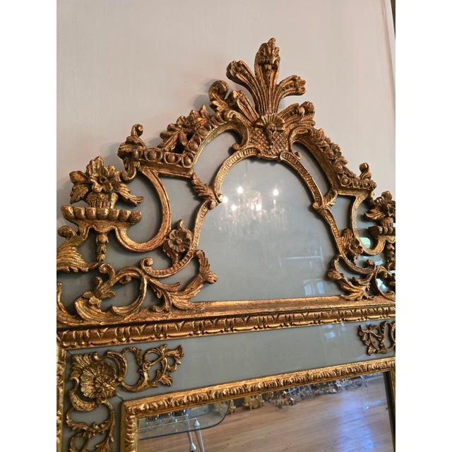 Mid-Century Modern Vintage Mid Century Modern Hollywood Glamour Regency Mirror For Sale - Image 3 of 11