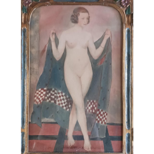 This is a magnificent work from the Art Deco period in estate condition. The watercolors are in excellent shape with no...