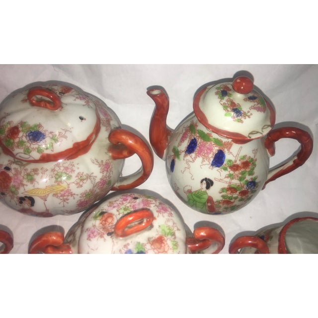 Vintage 1960s Japanese Imari Porcelain Tea Set 5 Pieces Chairish