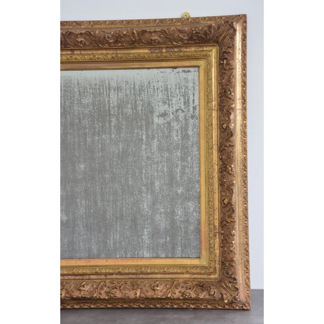 French Gilded Wall Mirror with Foxed Glass, 1870 For Sale - Image 4 of 18