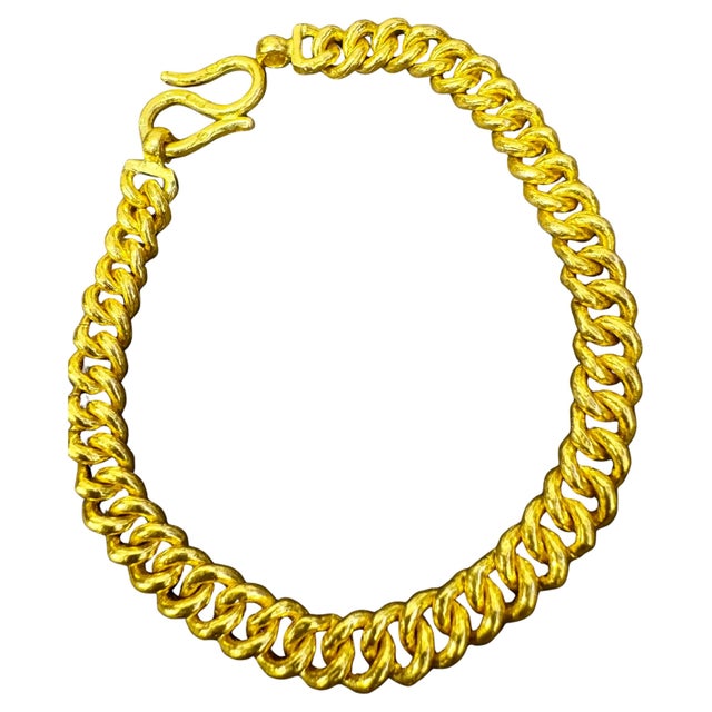 Cuban Link 24 Karat Pure Yellow Gold Solid Bracelet, 46.8 Gm, Unisex , 8 Inch For Sale - Image 4 of 8