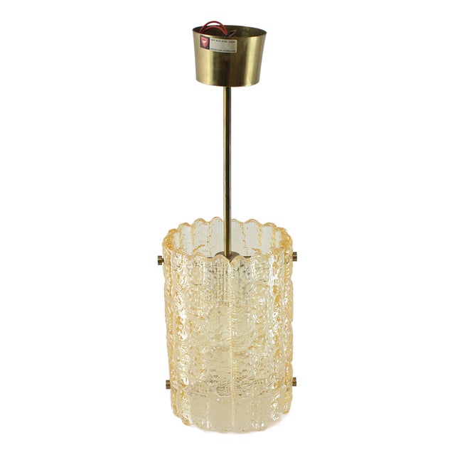 Amber Pendant Light by Carl Fagerlund for Orrefors, 1960s For Sale