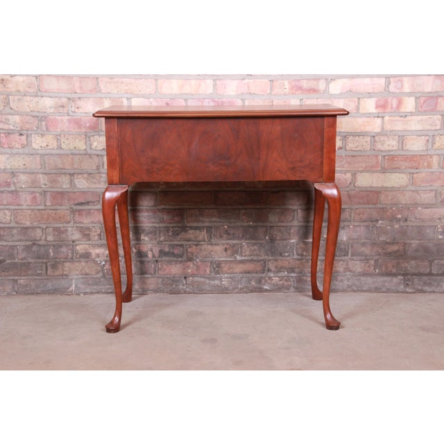 Baker Furniture Chippendale Banded Mahogany and Burled Walnut Sideboard Server, Newly Refinished For Sale - Image 11 of 13