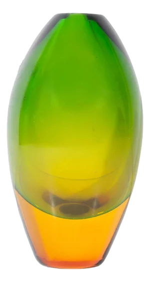 Murano Sommerso Flavio Poli Attrib. Green and Amber Glass Vase