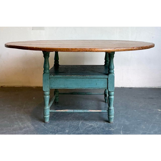 Brown Vintage Boho Primitive Plank Farm Dining Table For Sale - Image 8 of 10
