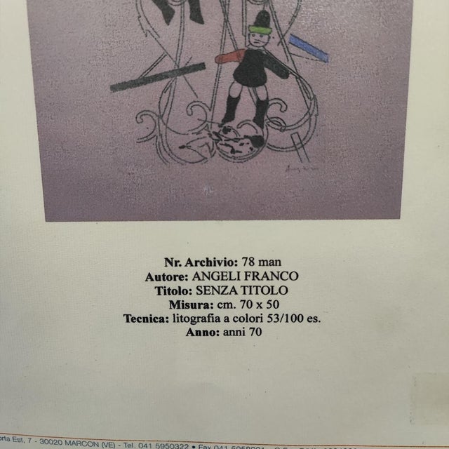 Black Franco Angeli, Lithograph, Framed For Sale - Image 8 of 10