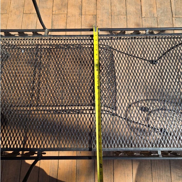 Late 20th Century Wrought Iron Chaise Lounge With Cushions on Wheels For Sale - Image 9 of 10