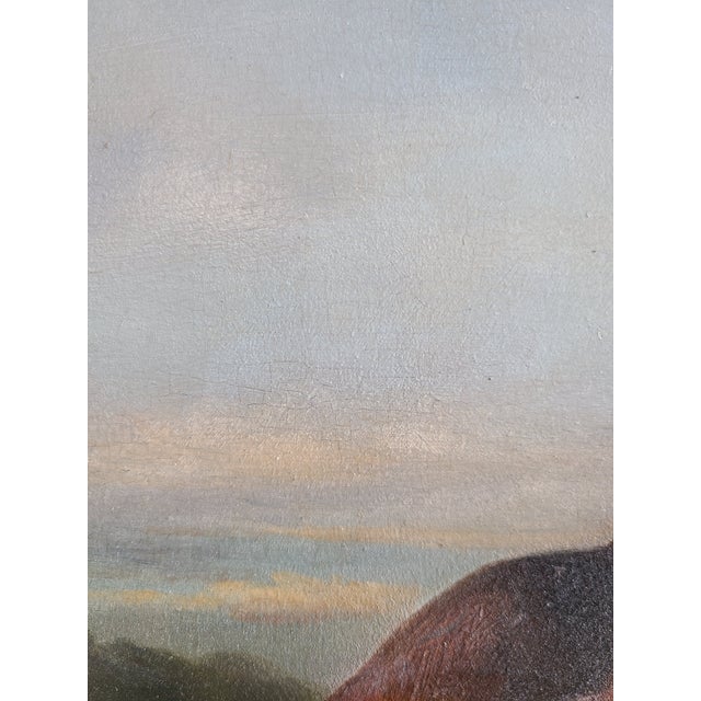 Antique 19th Century Oil Painting Portrait of Two English Pointer Dogs For Sale - Image 9 of 17