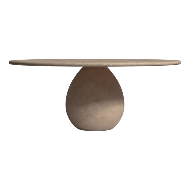 Pearl Travertine Round Coffee Table 40" For Sale