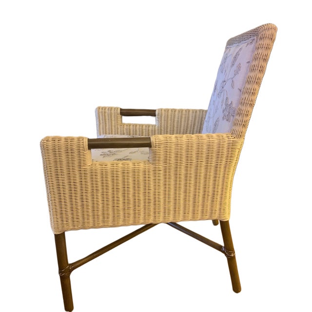 Wood McGuire Woven Bamboo Rattan and Hardwood Armchairs (Pair) For Sale - Image 7 of 18