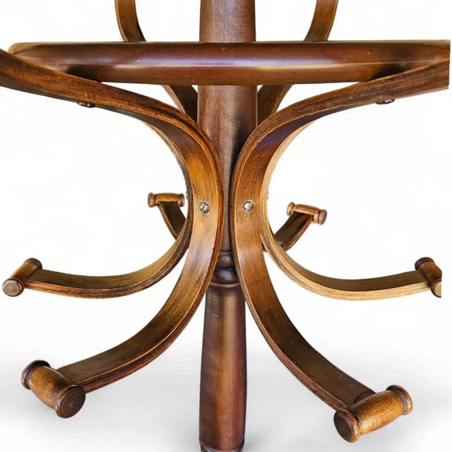 Brown Vintage Bentwood Coat & Hat Rack, Hall Tree Style With Umbrella Ring For Sale - Image 8 of 12
