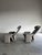Brayton International Vintage Sculptural Post Modern Gray Leather Lounge Chair Pair For Sale - Image 4 of 13