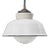 Vintage Industrial White Enamel, Cast Iron & Porcelain Pendant Light, 1950s For Sale