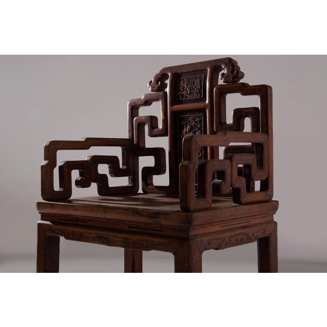 Chinese Traditional Qing Armchair, 1900s For Sale - Image 10 of 11