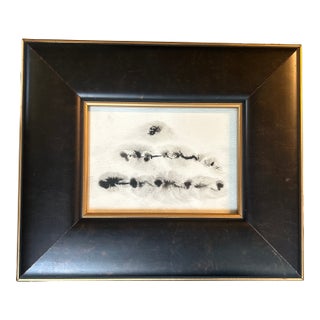Contemporary Abstract Black Ink Watercolor Painting For Sale
