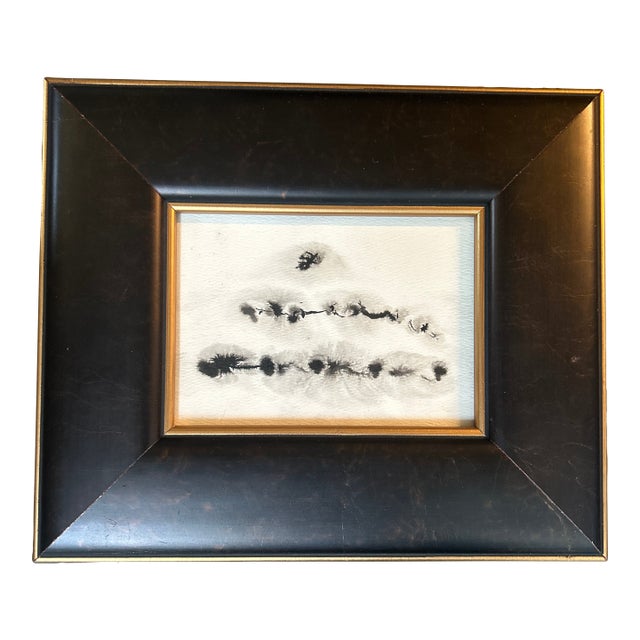Contemporary Abstract Black Ink Watercolor Painting For Sale