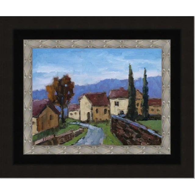 Textile "Afternoon Village Lane" Contemporary Tuscan Landscape Oil Painting For Sale - Image 7 of 10